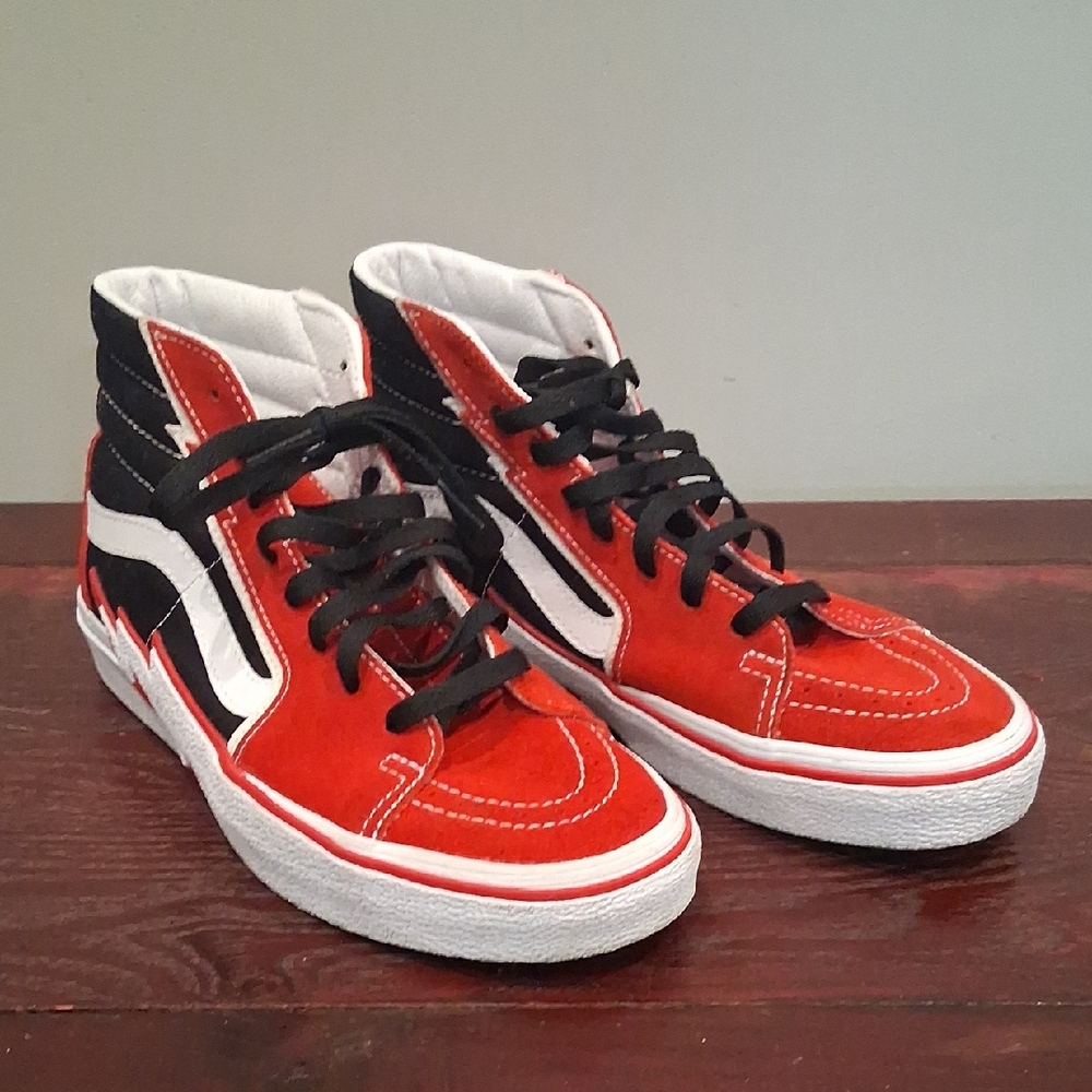 Vans Racing Red and Black Sk8-Hi Bolt Sneakers